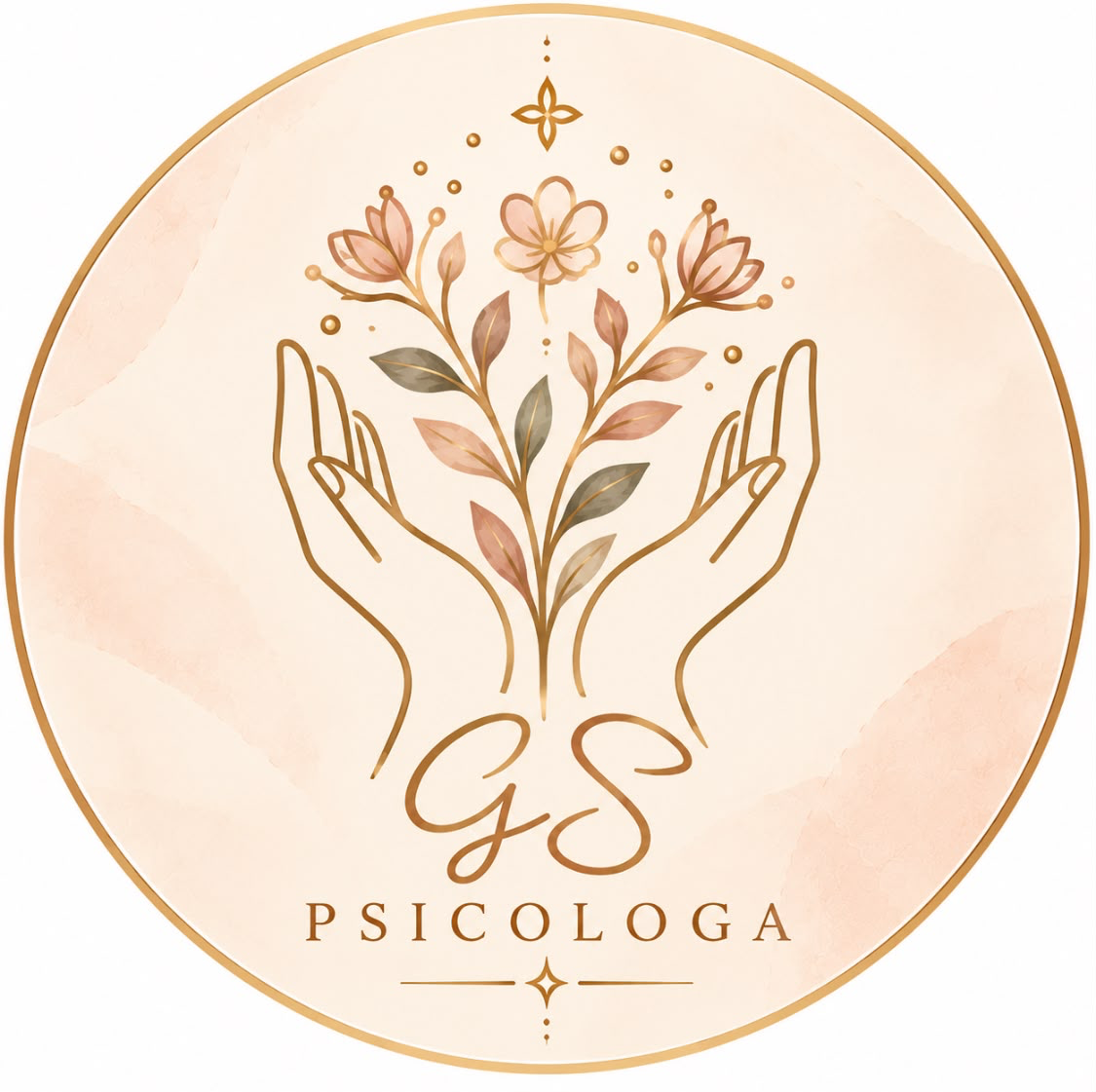 Logo Giulia Sala: mani che custodiscono fiori